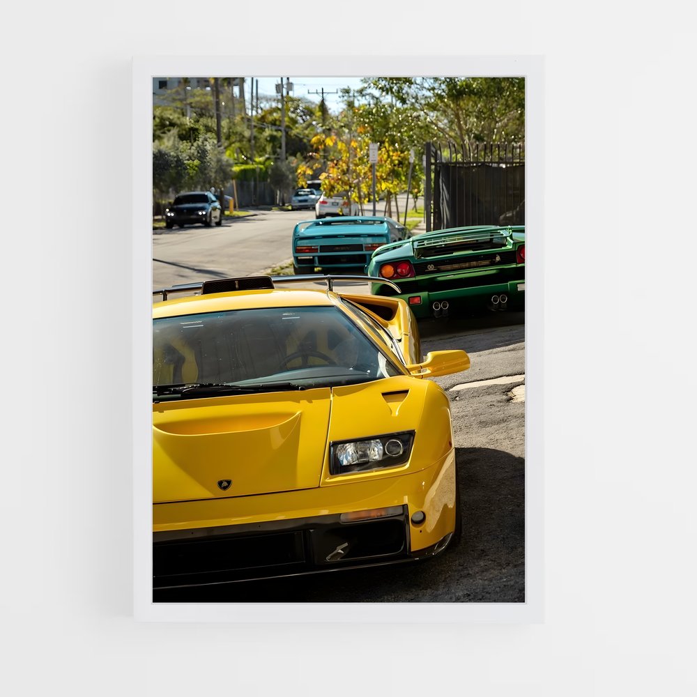 Poster Diablo sur la Route Jaune – affiche Lamborghini (vue 3)